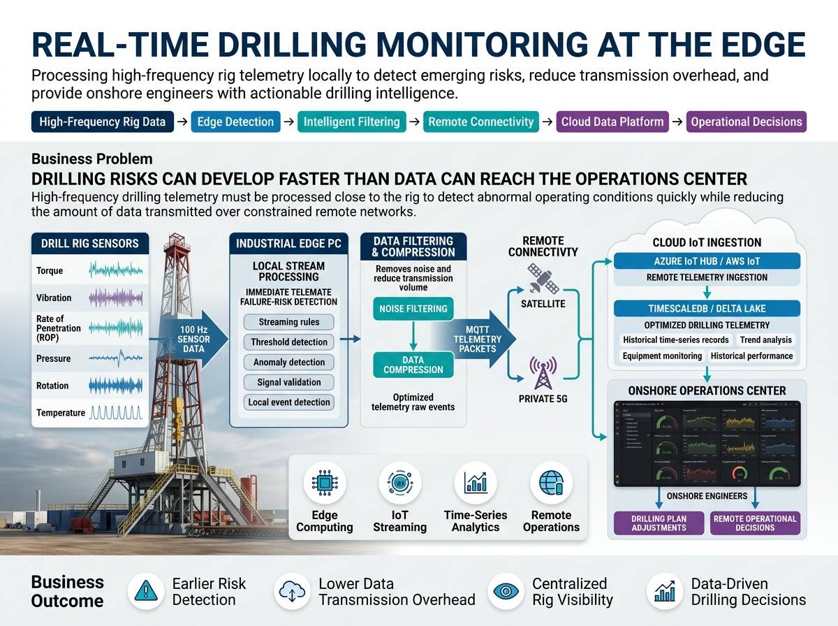 Real time drilling monitoring edge
